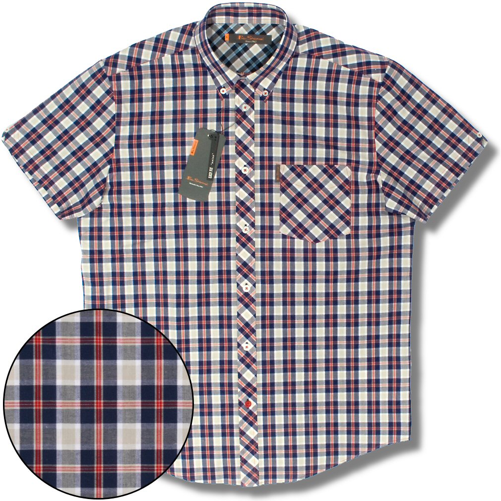 /Ben Sherman Union Fit Mod 60's Skin Square Check S/S Button Down Shirt